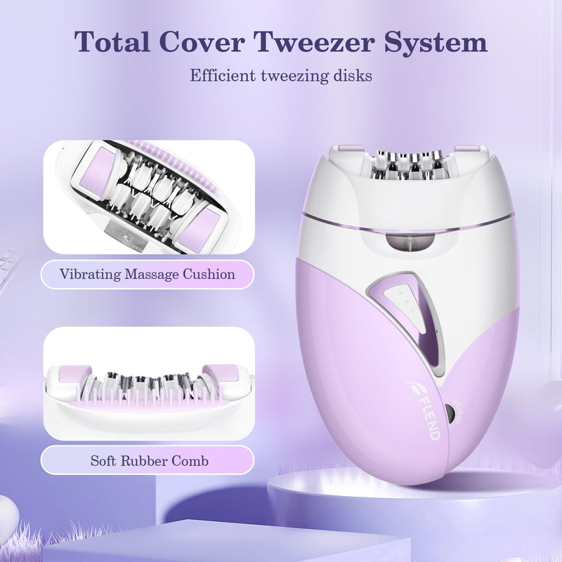 Epilators, 2-Speed Painless Smooth Glide Epilator for Women, Cordless Rechargeable Facial Hair Removal Epilator, Hair Removal Device for Women's Face Legs Bikini Area Arms Legs Purple