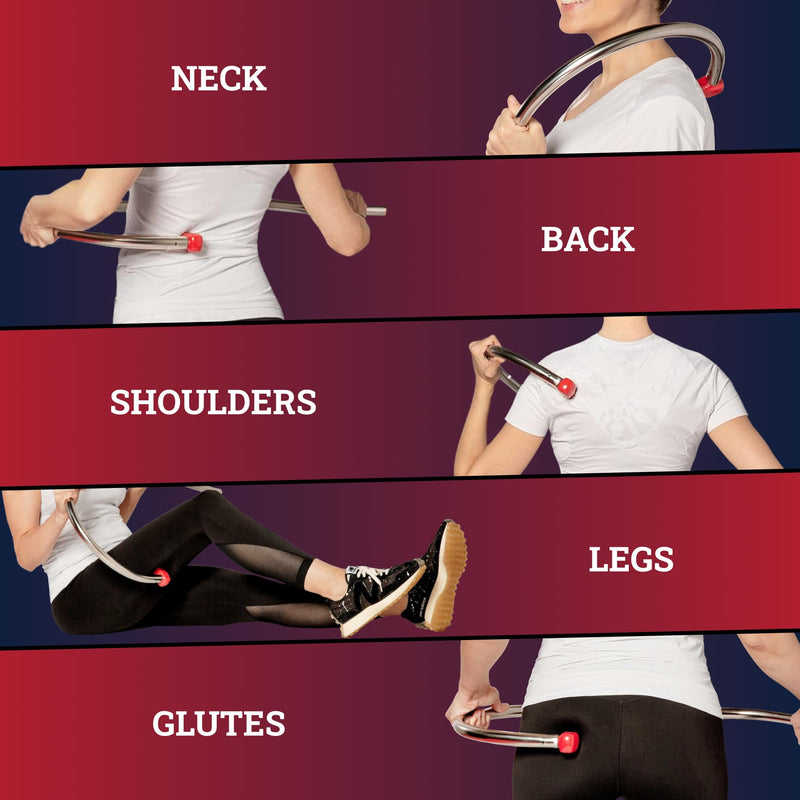 [Australia] - Hall of Fame Neck & Back Massager Tool - Trigger Point Massage Tool with Self Massage Hook for Pain Relief, Shoulder, Neck, and Back Muscle Knot Remover - Gift for Men and Women 
