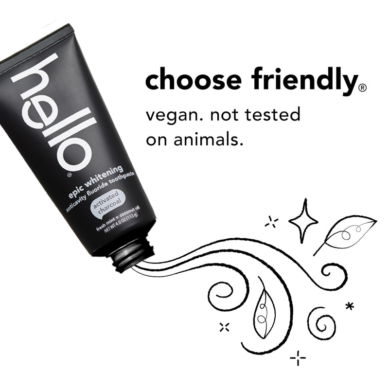 [Australia] - Hello Activated Charcoal Toothpaste, Fluoride Toothpaste with Activated Charcoal, Teeth Whitening Toothpaste with Fresh Mint and Coconut Oil, No SLS, Vegan, Gluten Free, 3 Pack, 4 OZ Tubes 4 Ounce (Pack of 3) 