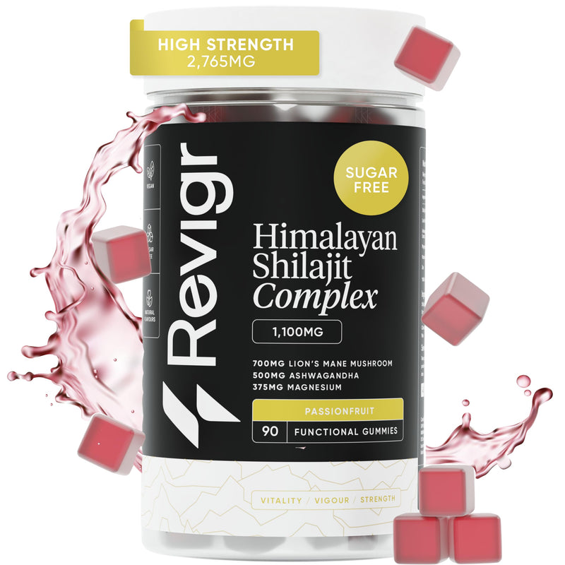 Max Strength 2,765mg, 90 Shilajit Gummies, Authentic Himalayan Origin + Lions Mane Mushroom, Ashwagandha, Magnesium, Zinc & Vitamin C, Vegan & Sugar-Free,Passion Fruit Flavour (45 Days Supply)