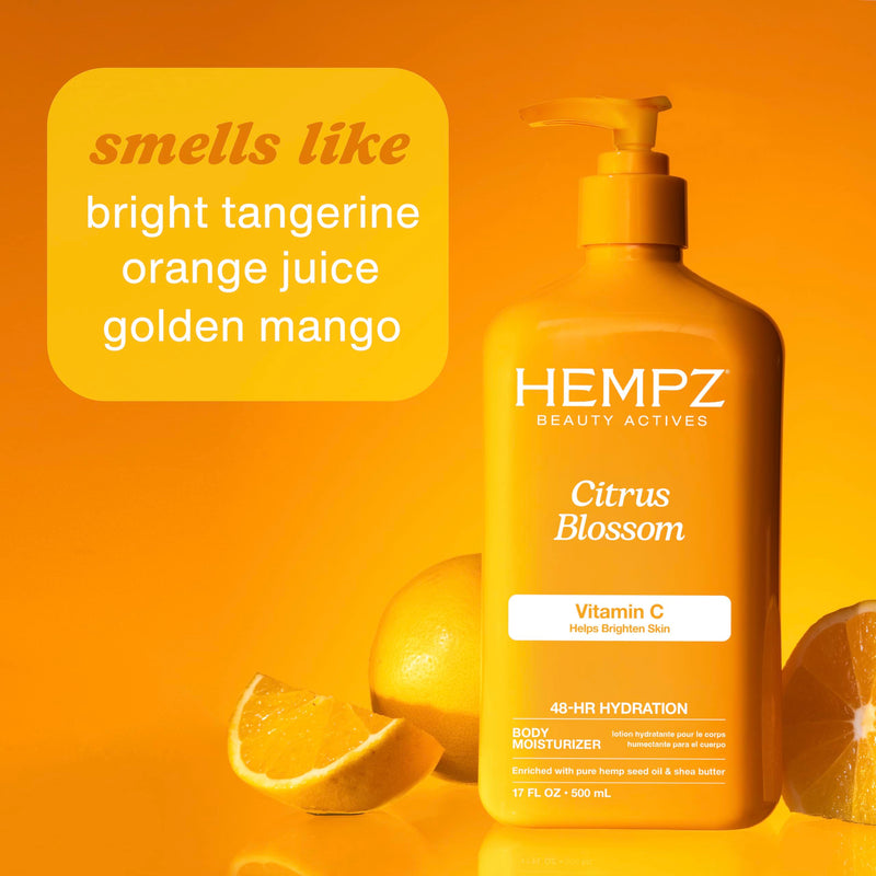 Hempz Body Lotion - Citrus Blossom Limited Edition Daily Moisturizing Cream with Vitamin C, Shea Butter, Aloe, Orange Extract, Hemp Seed Oil Body Moisturizer -17 Fl Oz | Daily Moisturizing Cream with Vitamin C, Brighten Skin, 48-Hour Hydration, Shea Bu...