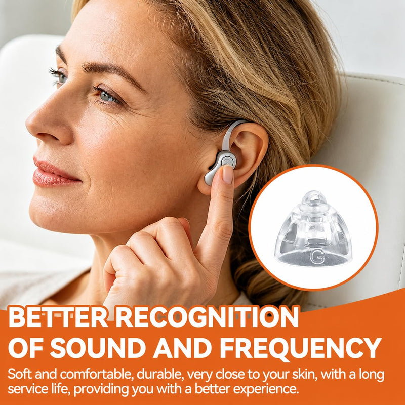 20 x Hearing Aid Domes, 8 mm, Universal Soft Silicone Ear Tips, Protection and Replacement for Hearing Aids, Comfortable, Durable and Easy to Install