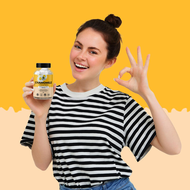 [Australia] - Organic Chamomile Extract Tablets - Matricaria Chamomilla Plant-Based Supplement - 10x Extract 2000 MG Each - Promotes Relaxation - 30 Tablets 