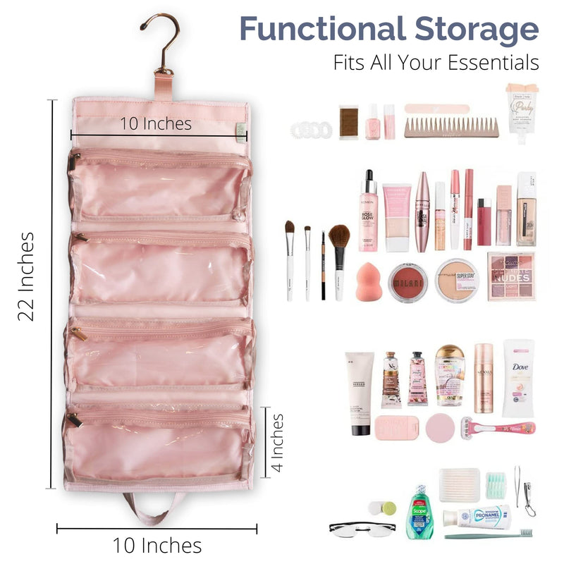 Travel Essentials Bundle: Portable Shower Caddy & Roll Up Makeup Bag - Perfect for On-The-Go