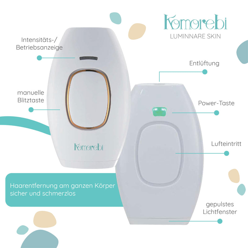[Australia] - Komorebi Luminare IPL Laser Hair Removal Device Permanent - Hair Removal for Men and Women, 999,990 Flashes, Hair Laser Removal with Automatic and Manual Mode, Laser Hair Removal 