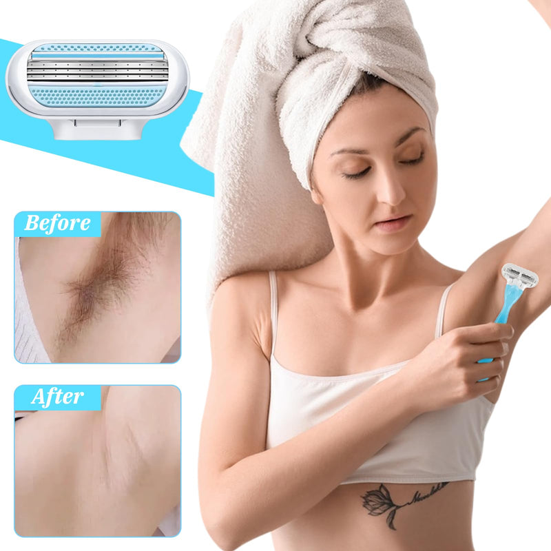 [Australia] - Replacement blades for women's razors, pack of 10, can be used for Venus razor blades for women, 3 blades surrounded by protective cushions that adapt to the body contour, compatible razor blades for women 