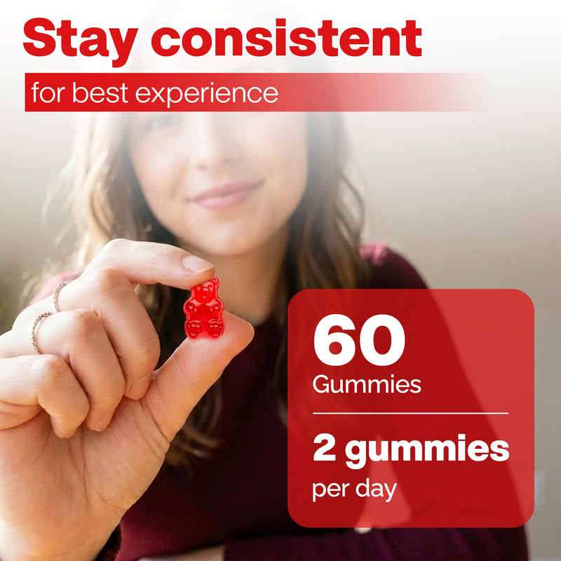 Nutrition Edge Multi Collagen Gummies (Types I, II, III, IV, V) with Biotin, Vitamin C & D3 - Skin, Hair, Nails and Joint Support - 60 Gummies