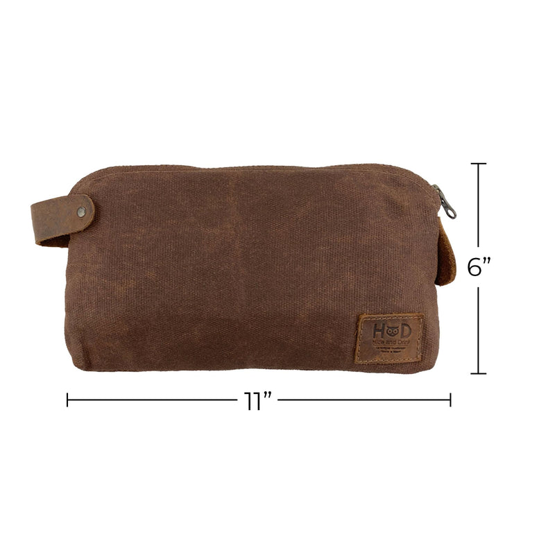 Hide & Drink, Large All Purpose Dopp Kit Utility Bag, Waxed Canvas, Handmade, Honey Bourbon