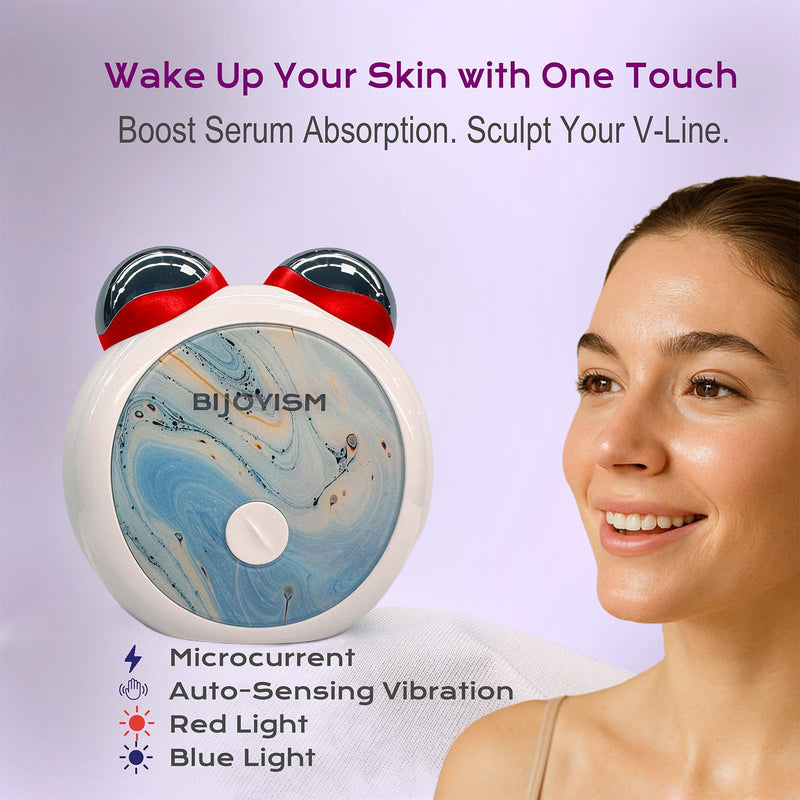 Red Light Massager for Face & Neck - Dual Light Multifunctional Anti-Wrinkle Face Lift Device - Facial Device for Skincare