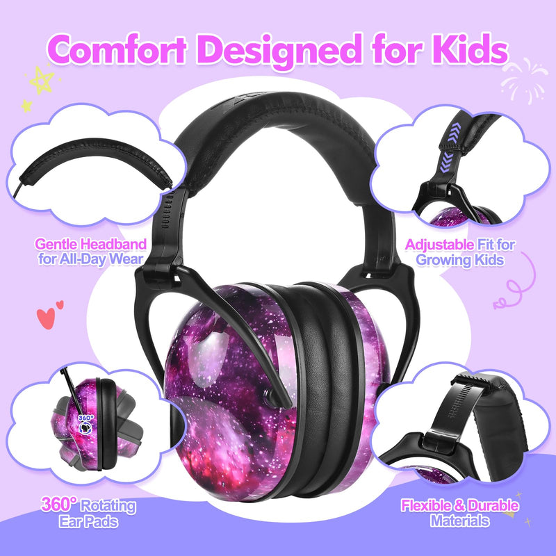 [Australia] - ZOHAN Upgrade EM030 Kids Ear Protection, Noise Cancelling Headphones Ear Muffs for Autism Sensory, Safety Noise Reduction Hearing Protection for Monster Truck/Concerts/Fireworks/Air Shows 1pack - Nebula 2.0 