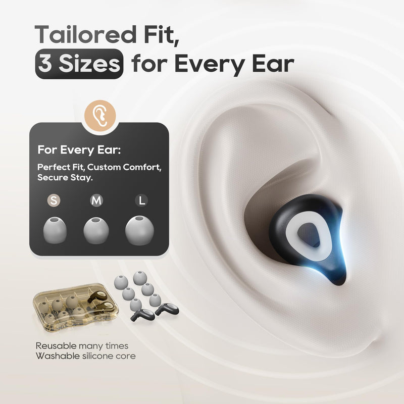 [Australia] - Ear Plugs for Sleeping Noise Cancelling,Soft Silicone Reusable Ear Plugs for Noise Reduction(24dB),High-Fidelity Hearing Protection,Customizable Fit for Sleep,Deep Focus,Concerts & Travel 1 Count (Pack of 1) Black 