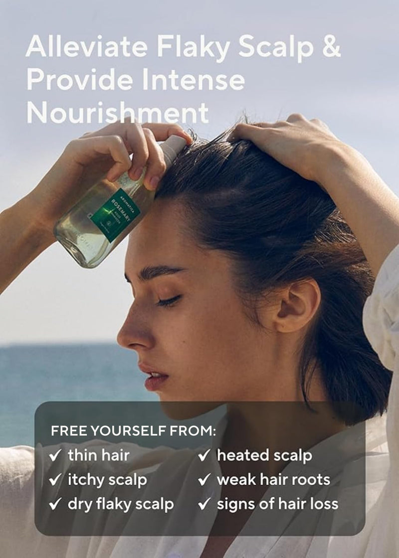 AROMATICA Root Enhancer Rosemary Water for Hair Growth spray | Rosemary hair oil & caffeine & biotin, Korean hair care for hair thinning & loss, free from silicone, paraben and sulfate 01 Rosemary Enhancer