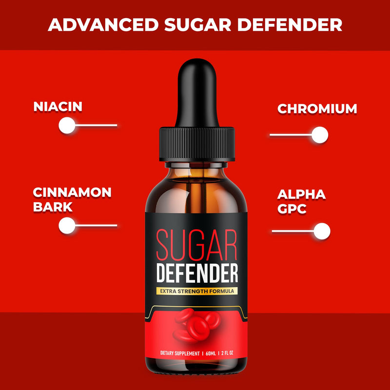 Sugar Defender Drops - Official Formula - Sugar Defender Liquid Supplement Drops Advanced Strength, Sugar Defender 24 Liquid Drops, SugarDefender with Chromium Support, New 2024 Formula (1 Bottle)