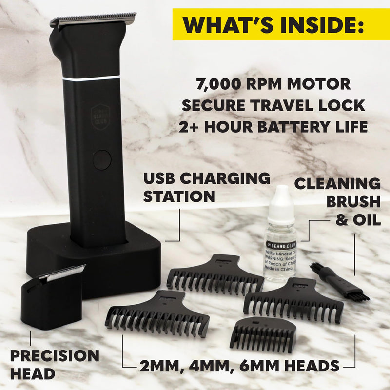 [Australia] - The Beard Club Manscape Body Hair Trimmer for Men, Pubic Hair Trimmer for Men & Ball Trimmer - Mens Body Shaver, Ceramic Blade Ball Shaver - Rechargeable, Electric, Waterproof Wet or Dry Clippers Body Trimmer 