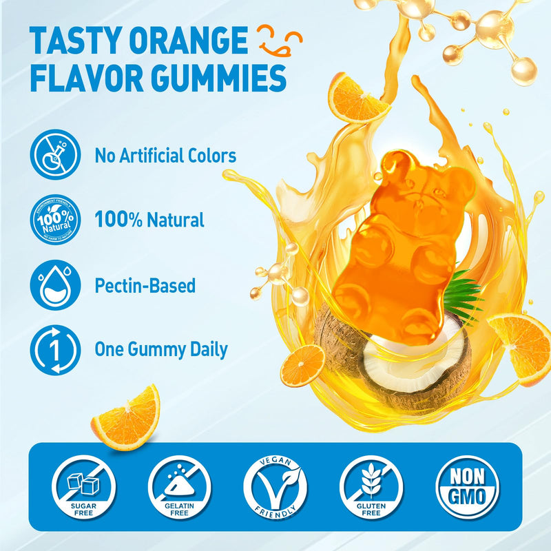 [Australia] - Vitamin A Gummies, 25000IU Vitamin A Supplement from Retinyl Palmitate & Fish Liver Oil, with Coconut Oil for High Absorption, Vision, Skin & Immune Health, Sugar-Free, Non-GMO, 60 Servings 