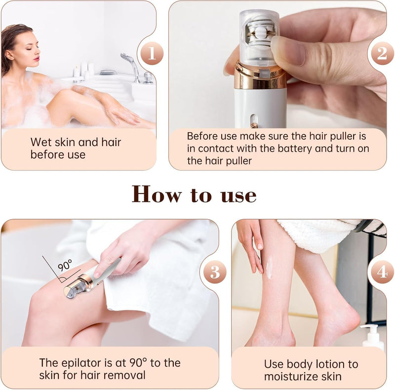 [Australia] - Epilator,2 in 1Epilator for Women Rechargeable,Womens Electric Shaver with LED Light,Hair Removal,Hair Removal for Women Legs/Face/Bikini/Arms,Smooth Epilator Trimmer Travel Kit Set,Simple to use White 
