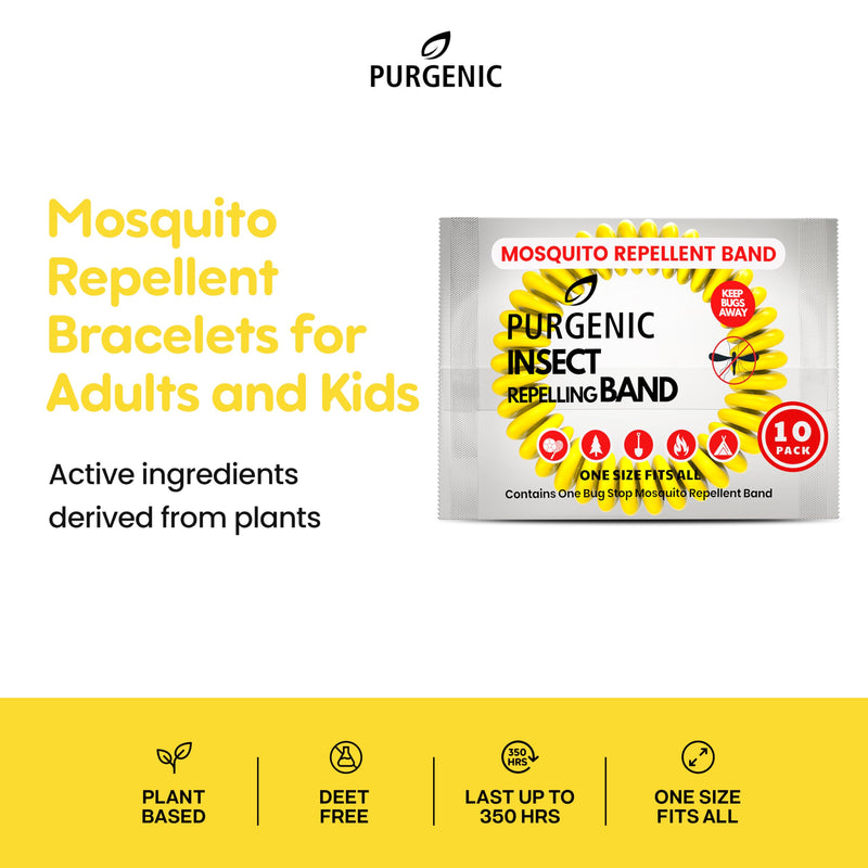[Australia] - Mosquito Repellent Bracelets (10 Pack) - DEET-Free Bug Wristbands for Adults, Individually Wrapped Bands - Portable and Easy to Carry for Camping, Travel, Hiking & Outdoor Adventures. 