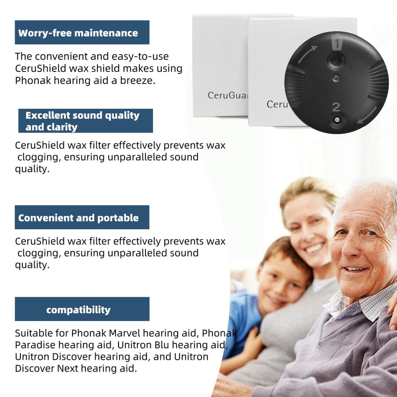 Cerushield Disk V2.0 098-0445,Cerushield Disk Wax Guards for Phonak Hearing Aid Hearing Aid Filters Phonak Hearing Aid Accessories (64 Filter) 64 filter