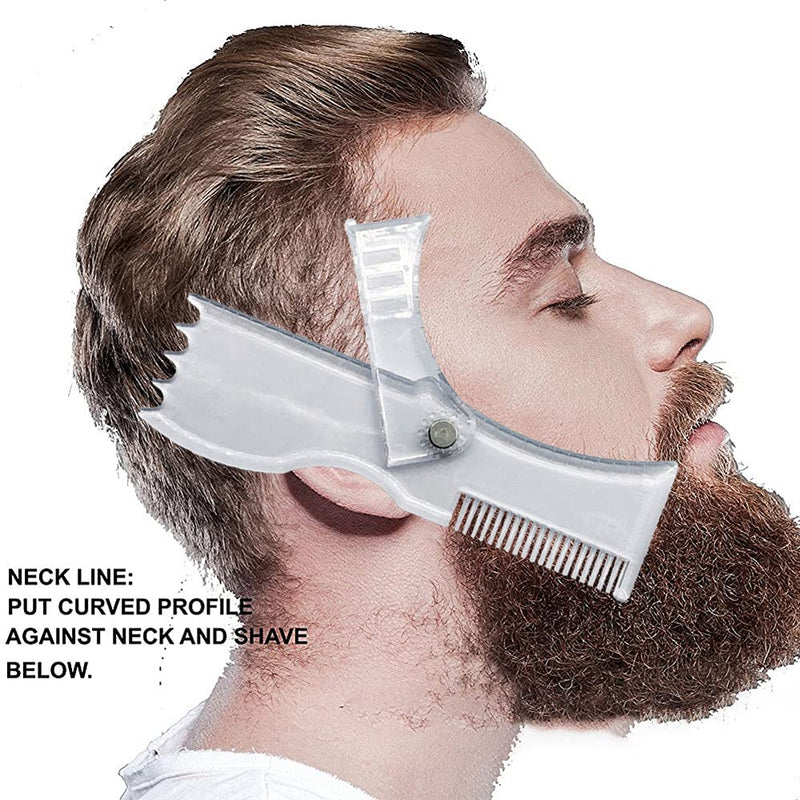 [Australia] - Beard Shaper Stencil Beard Shaping Tool Styling Comb Stencil for Goatee Mustache Sideburns Facial Hair Trimming Guide for Men 