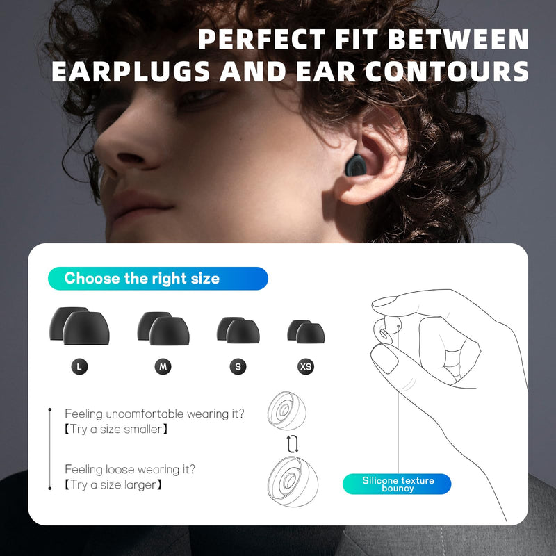 [Australia] - Ear Plugs for Sleeping Noise Cancelling, Perfect -30dB Reusable Hearing Protection EarPlugs in Flexible Silicone for Sleep, Focus, Noise Sensitivity - Black 