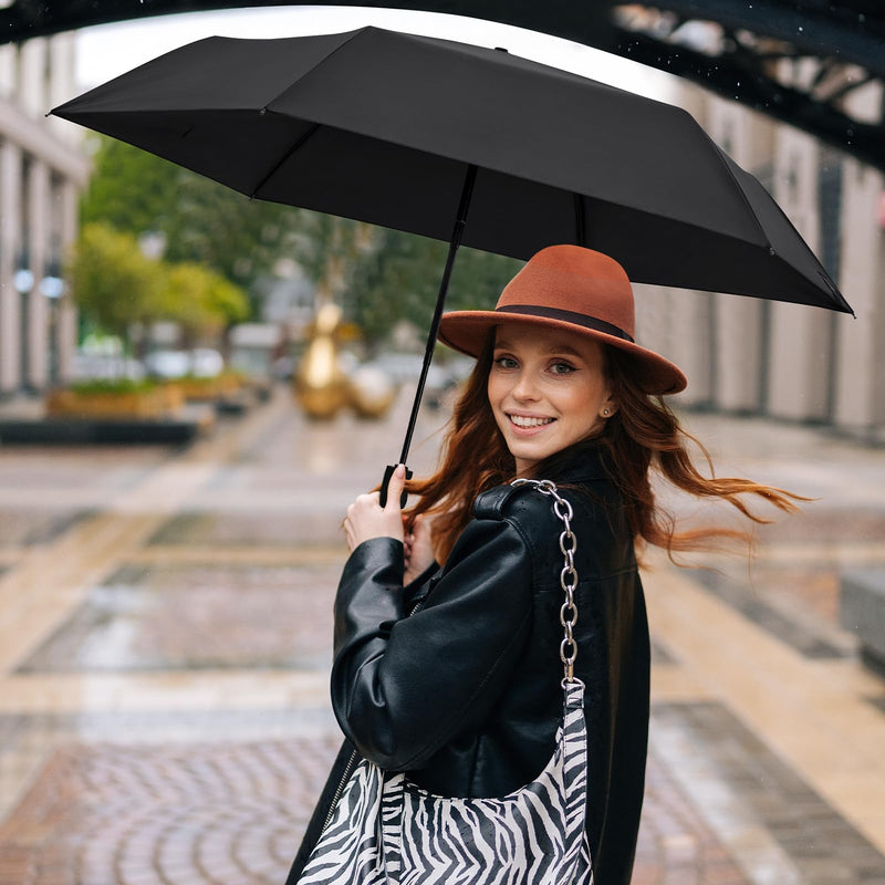 G4Free 46in +40in Mini Lightweight Travel Portable Super Slim Pocket Sun Umbrella, UPF 50+ UV Protection, Compact size for Backpack & Purse(Black)