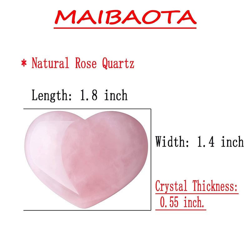 [Australia] - MAIBAOTA 45 mm Crystal Heart Big Healing Crystals Heart Love Crystal Stone Natural Reiki Gemstone Crystal Gifts for Mom Mothers Day Valentines Day Palm Worry Stones for Anxiety 01 Rose Quartz Crystal 