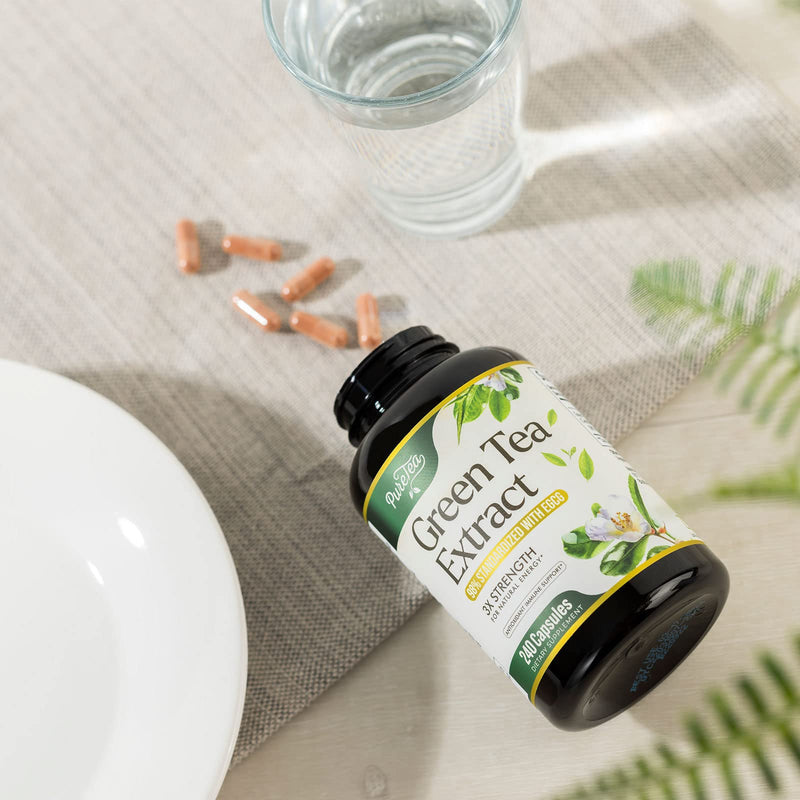 [Australia] - Green Tea Extract Pills 1000mg with EGCG for Heart Support with Antioxidants - 98% Standardized Polyphenols - 3X Absorption Green Tea Capsules for Natural Energy, Gentle Caffeine - 240 Capsules 240 Count (Pack of 1) 