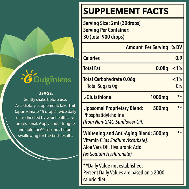 [Australia] - 1500 mg Liposomal Glutathione, Superior Absorption, Liquid Glutathione Supplement, Powerful Antioxidant, Liver Detox, Immune Enhancer, Soy-Free, non-GMO, Vegan & Gluten Fre, 4.05 fl.oz 2.03 Fl Oz (Pack of 2) 