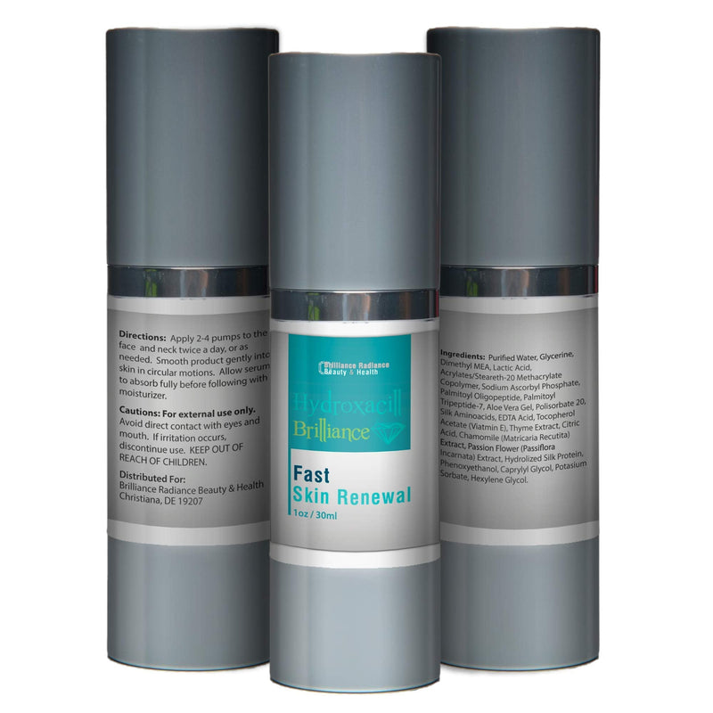 Hydroxacill Fast Skin Renewal Brilliance - Anti Aging Serum, Vitamin C, Unisex, 60 Day Satisfaction Guarantee