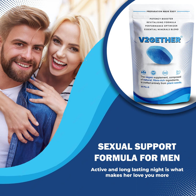40 Blue Tablets for Men – Fast Acting Natural Supplement for High Stamina & Performance – Powerful Herbal Pills for Enhanced Energy & Vitality