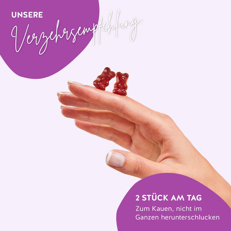 [Australia] - Zinc gummy bears - for skin, hair and immune system - with 15 mg zinc citrate per daily dose - 45 pieces - vegan - sugar-free - Bears with Benefits 