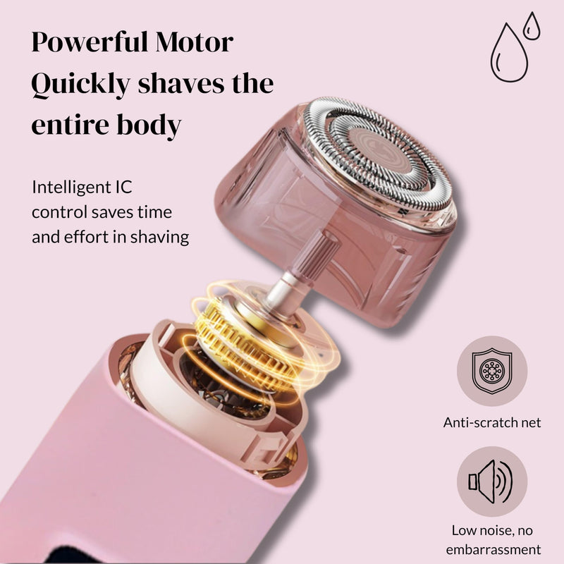 Bikini Trimmer for Women - 2 in 1 Women Electric Shaver Dual Head LED Display IPX7 Waterproof Wet & Dry Use Body Hair Trimmer and Facial Hair Remover for Bikini Underarm, Arm-Body Leg