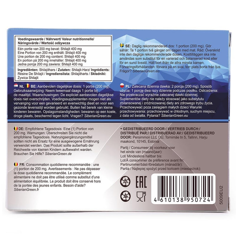 Natural Shilajit in Tabs, 2 Packs of 60 Tabs (Total 120 Caplets)