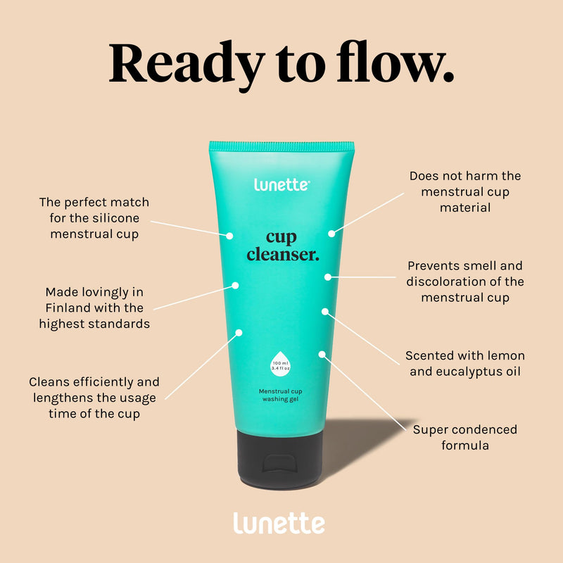 [Australia] - Lunette Cup Wash - Perfect for Your Silicone Period Cups and Discs, Vegan, Natural, No Parabens, 3.4 fl oz (which is Allowed on Most Airlines) 1 Count (Pack of 1) 