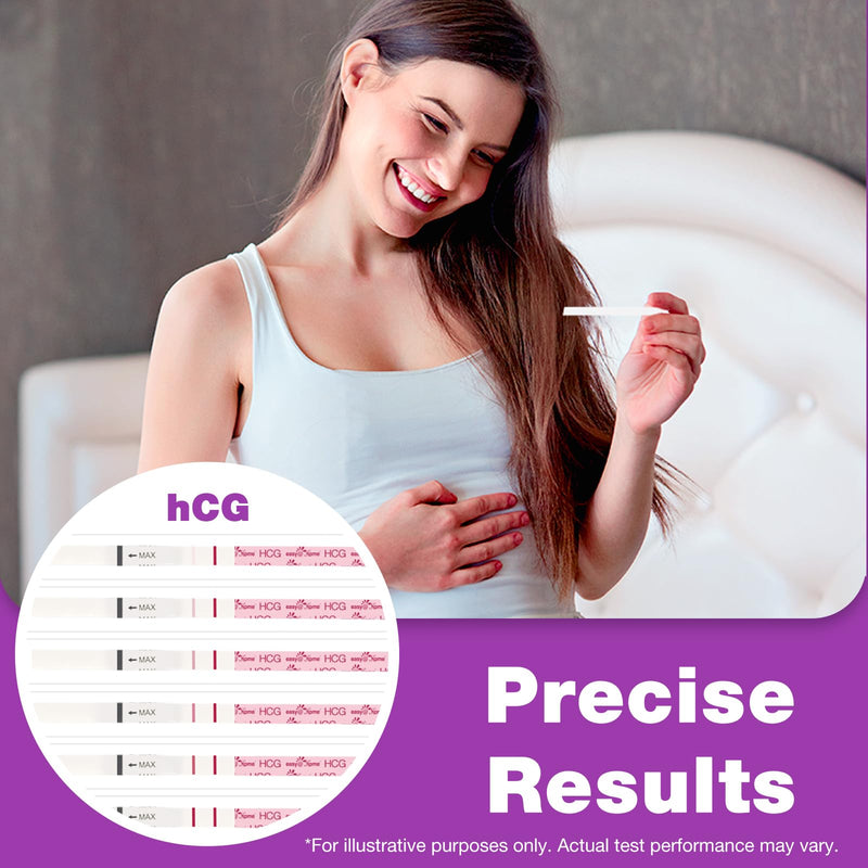 easy@Home 40 Pack Pregnancy Test Strips with Urine Cups, hCG Tests | Early detection hCG tests for home use with 40 individually sealed strips and urine cups, designed for trying to conceive. 40 Count (Pack of 1)
