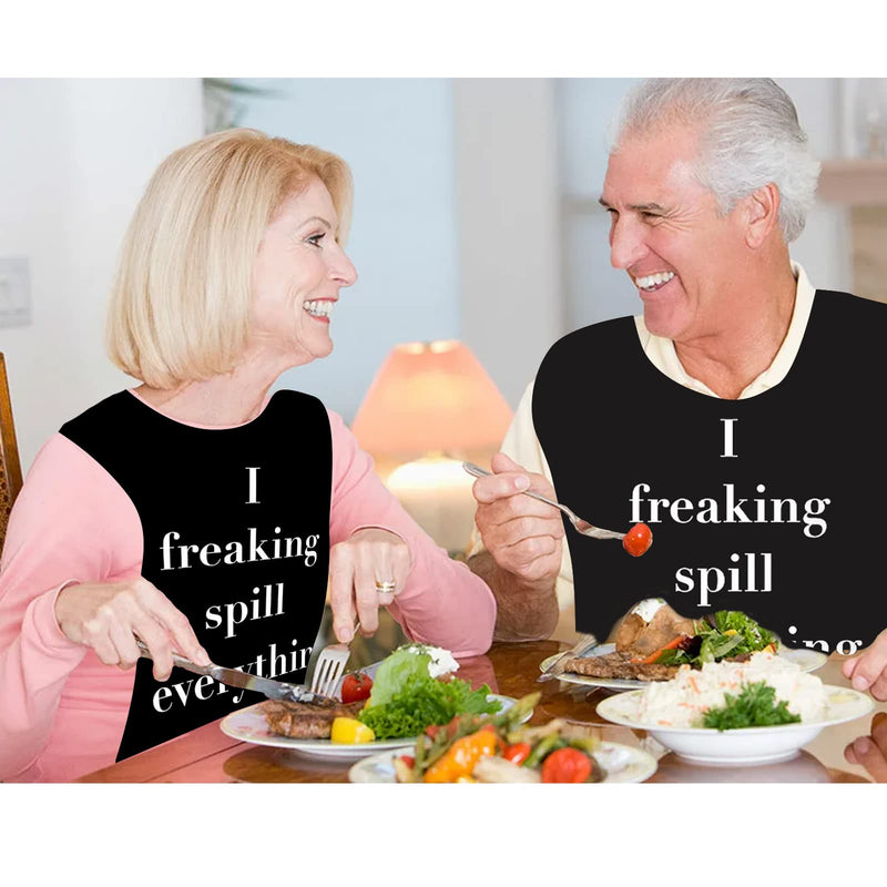 [Australia] - Adult Bibs Large Reusable Dining Clothing Protectors Washable Waterproof for Men Women Funny Bibs B 