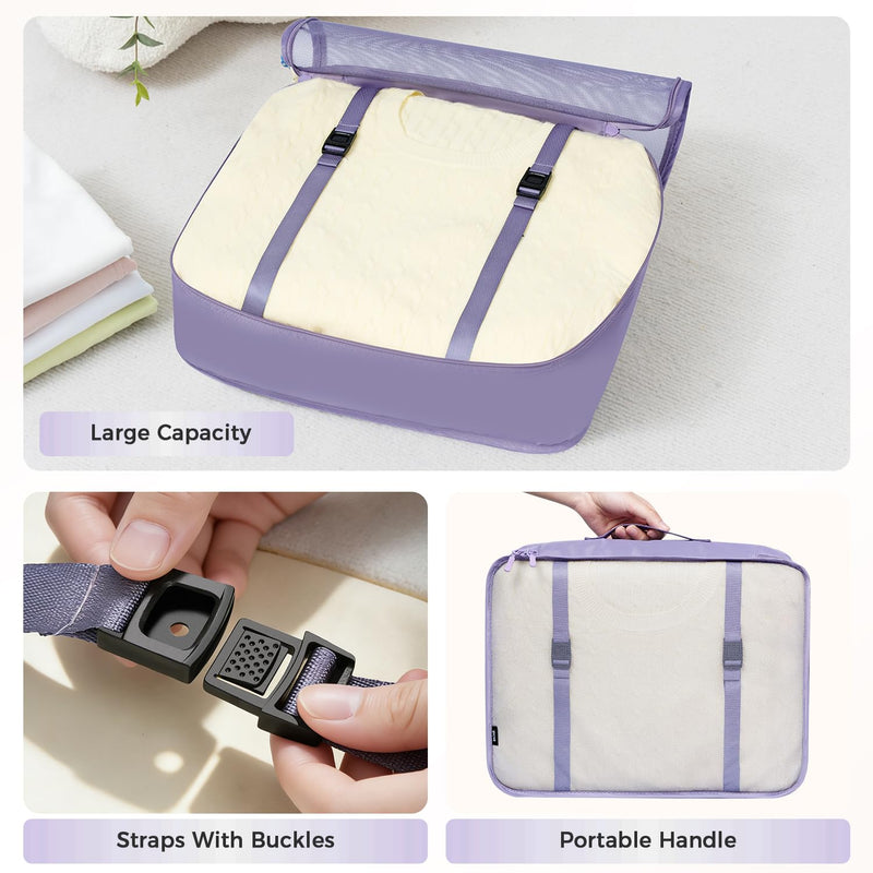 BAGAIL 8 Set Packing Cubes Luggage Packing Organizers for Travel Accessories-Dusty Purple Dusty Purple
