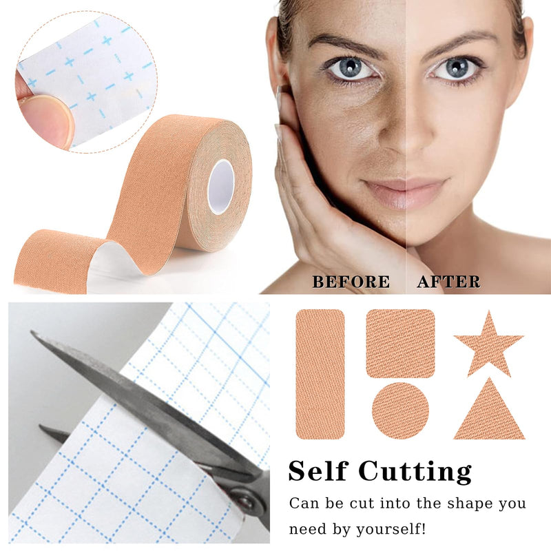 [Australia] - "Face Lifting Tape Pack of 2 Rolls Kinesio Tapes Myofascial Face Lifting Tape Face Tape Against Wrinkles Patch for Muscle Tightening Tapes and Tightening Facial Skin for Women" 