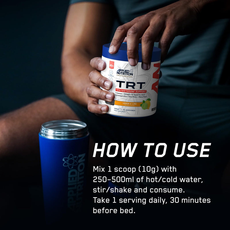 Applied Nutrition TRT for Men Over 40 | Zinc, Magnesium, D-Aspartic Acid, Maca, Ashwagandha & Sea Moss | Informed Sport – Lemon & Lime (300g – 30 Servings) 30 Servings (Pack of 1)