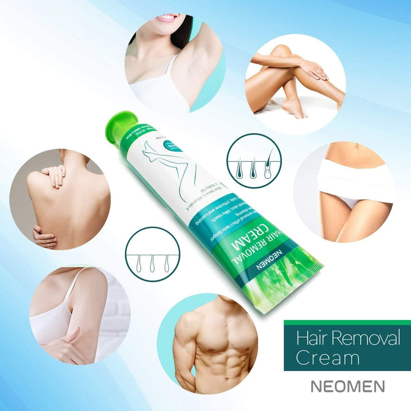 [Australia] - Hair Removal Cream for Men & Women : Painless Depilatory for Sensitive Skin & Intimate Areas, Moisturizing with Aloe Vera & Vitamin E, Safe for Underarms, Bikini, Arms & Legs 