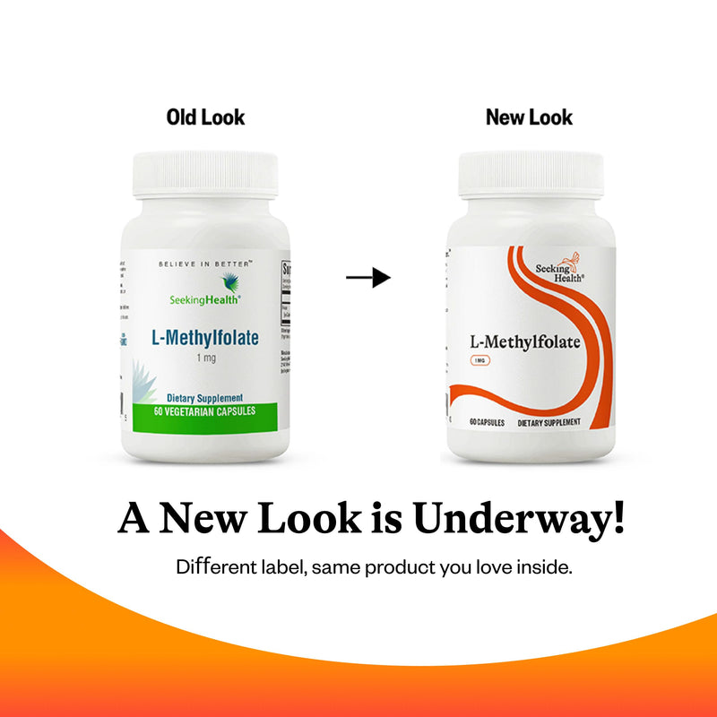 Seeking Health L-Methylfolate 1mg Supports Healthy MTHFR, Mood, and methylation- 60 Capsules