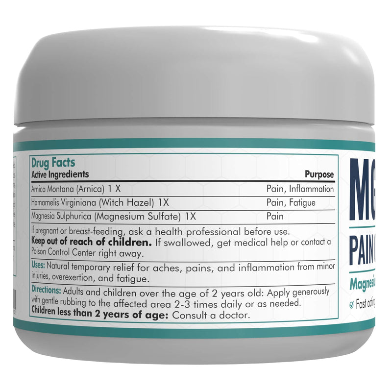 Mars Wellness MG+ Magnesium Cream Pain Relief - Extra Strength Magnesium and Arnica Cream - 4 OZ Tub - Neuropathy, Muscle Pain, and Leg Cramps Relief - 1 Pack | Extra Strength Magnesium and Arnica Cream, Great for Neuropathy, Muscle Pain, Sciatica and ...