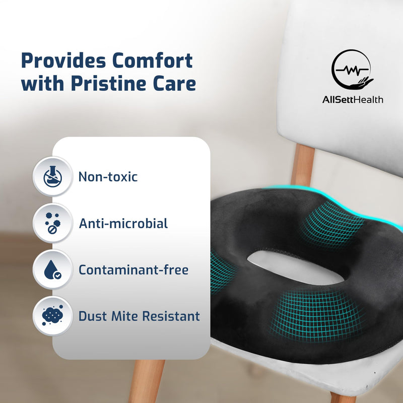 [Australia] - Donut Pillow for Tailbone Pain Relief with Non-Slip Washable Cover - Coccyx & Hemorrhoid Pillow, Doughnut Seat Butt Pillow for Sitting Pressure Relief, Bed Sore Cushions, Butt Cushion for Postpartum Full Support 