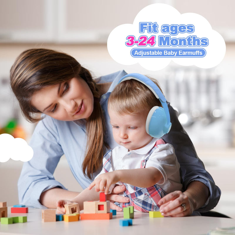 [Australia] - HZ002 Baby Ear Protection, Noise Cancelling Headphones for Babies and Toddler 3 Months up to 24 Months, Baby Earmuffs for Fireworks, Sleeping, Concerts, Plane - Blue 