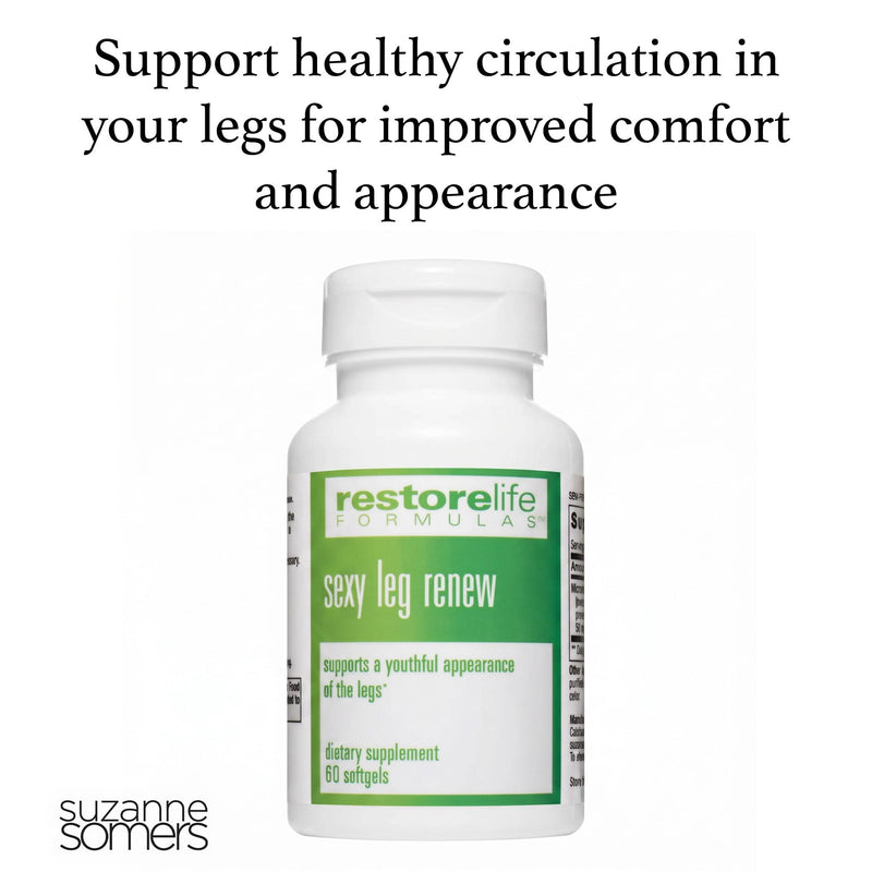 SUZANNE Somers RestoreLife Formulas Sexy Leg Renew, 30 Tablets | Supports Healthy Leg Circulation, Reduces Appearance of Veins