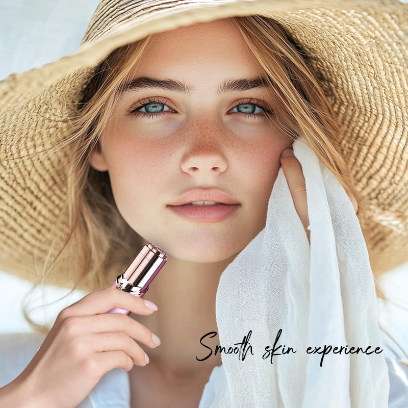 [Australia] - Women Facial Hair Removal Device Battery Operated with 2 Replacement Heads,Ladies Face Shaver for Peach Fuzz Upper Lip,Chin,Facial Hair Removal for Women 1 gold +2 heads 