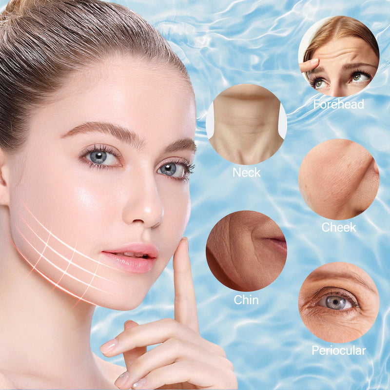Neck&Face Massager with 7 Colors-Multi-Functional Skincare Tool,Home Beauty Device for Wrinkles&Relaxation,Facial Massager(White) White