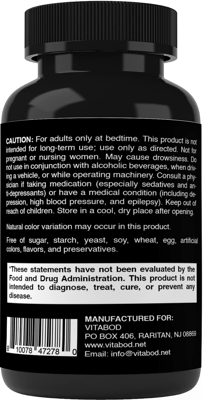 Vitabod Melatonin 60 mg with Vitamin B6 – 120 Fast Dissolve Tablets Extra-Strength Sleep Support – Drug-Free – Natural Citrus Flavor – Vegetarian, Non-GMO, Gluten-Free 120 Count (Pack of 1)