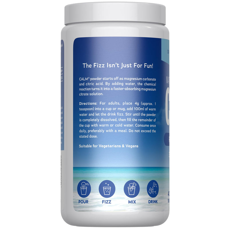 Magnesium Powder Supplement | Calm Relaxing Drink Mix | 100 Servings | High Strength Magnesium Carbonate | for Women & Men | Vegan & Unflavoured | 400g | Natural Vitality