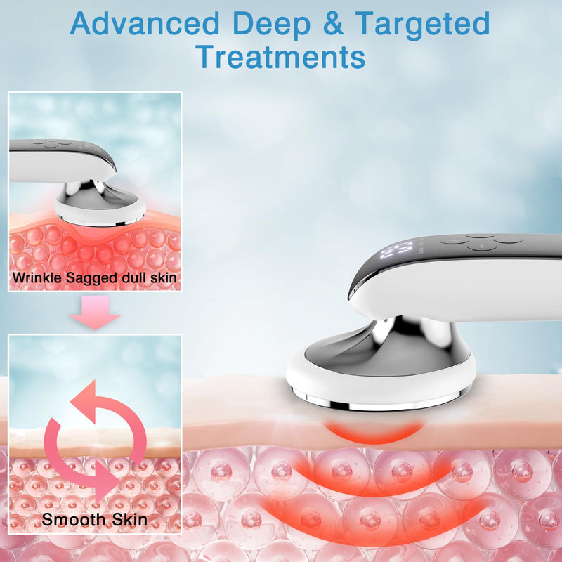 Body Sculpting Machine, Cordless Handheld Body Cellulite Massager for Belly, Waist, Leg, Butt, Arm - Gifts for Women Mum White